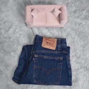 Levi’s 550 Denim Jeans High Waist Relaxed Fit Tapered Leg Dark Blue Wash SZ 8 S